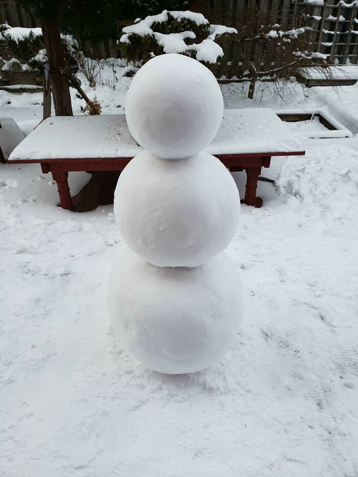I made a very round snowman.