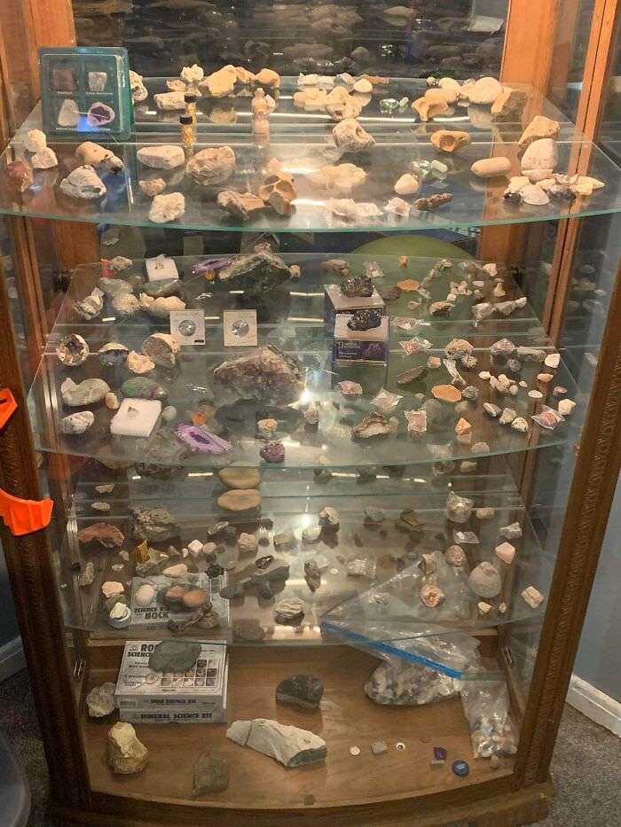 My 9-year-old's rock collection.