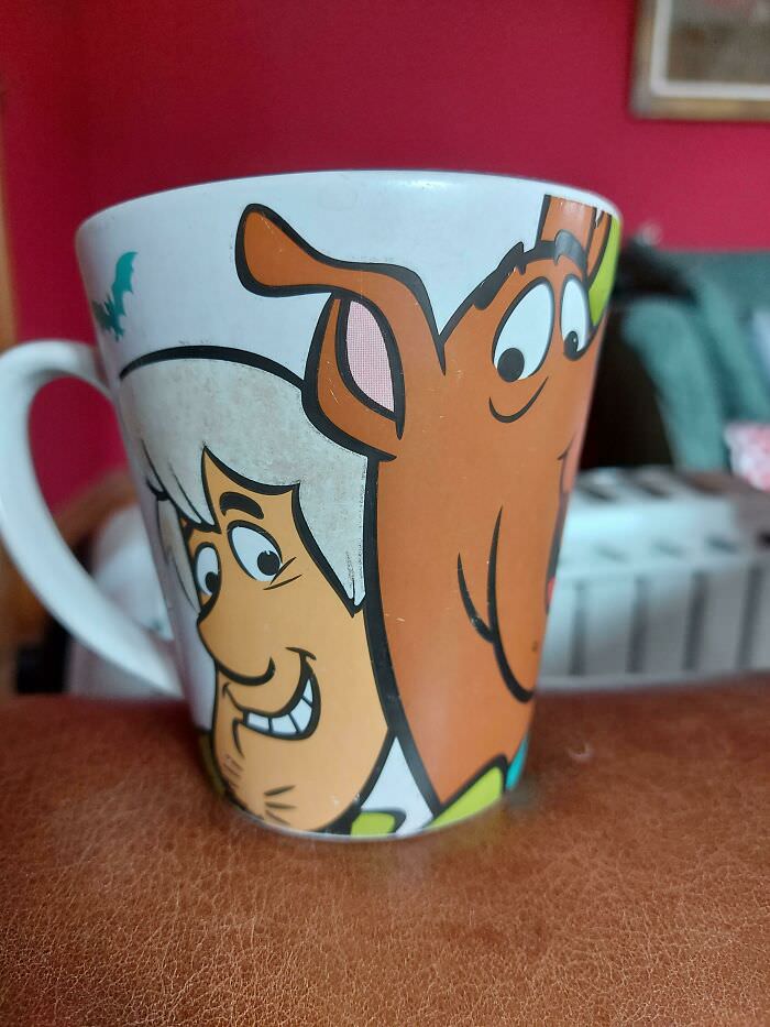 Over the years, Shaggy has slowly turned grey on my Scooby-Doo mug.