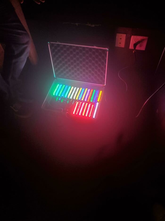 Taking quotes for a new neon sign for the bar I work at, and one of the companies brought their neon pallet.