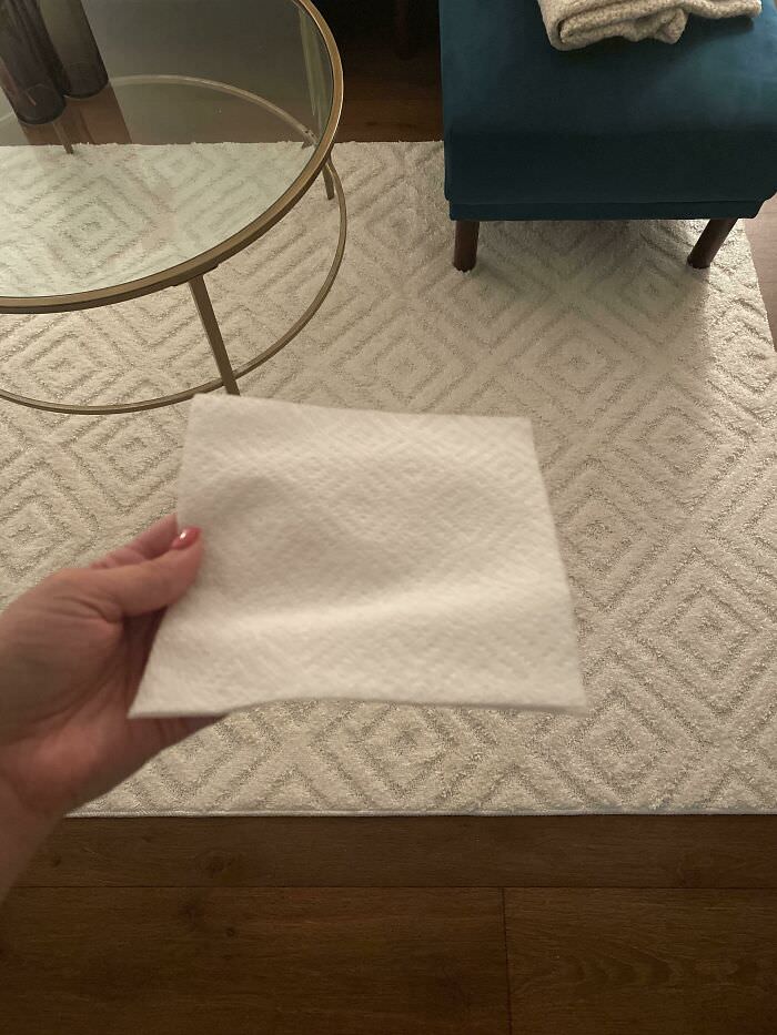 My rug looks like a giant version of my napkin.