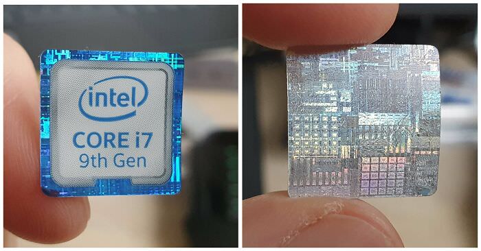 At the back of this Intel sticker, you can see the processor architecture.