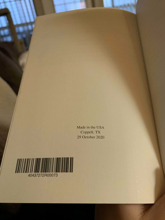 This book I bought on Amazon was printed yesterday.