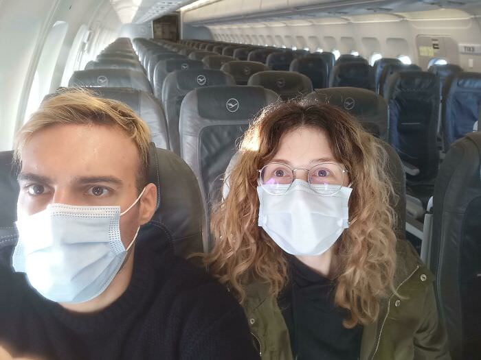 Never thought it would happen to me; we were the only people on our flight.