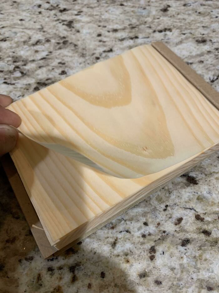 Notepad made from thin sheets of wood.