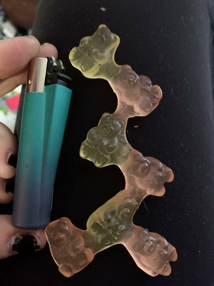 This gummy bear monstrosity I just pulled out of a fresh bag.