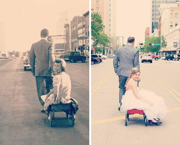 Recreated my grandparents' wedding photo from 1954 at our own wedding on Friday.