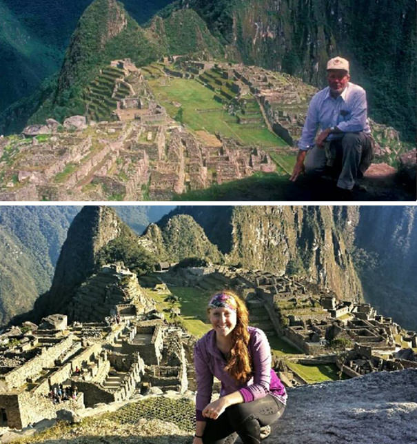My grandfather and I at Machu Picchu, taken 22 years apart.