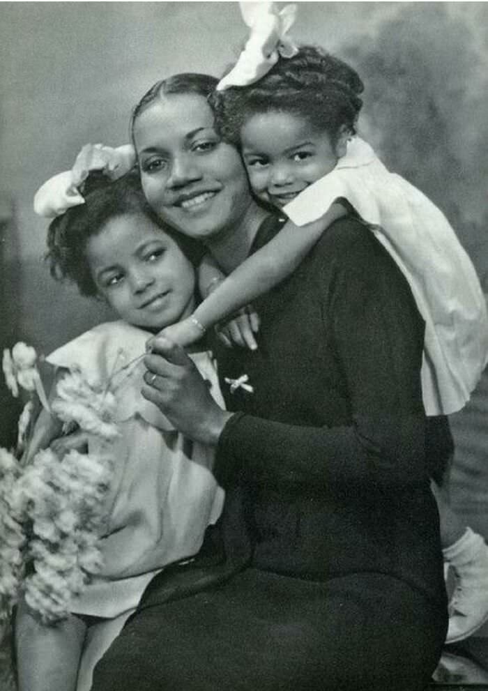 Mommy's girls, circa 1940s.