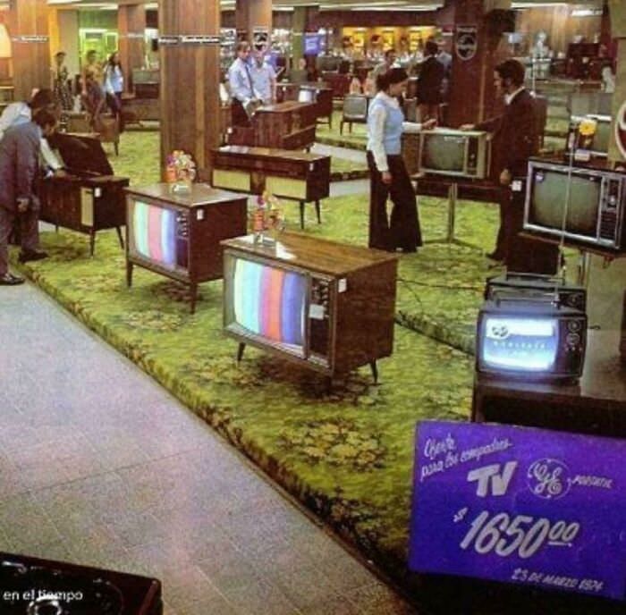 Television shopping in 1974.