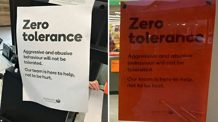 I see the signs in every retail store and on every public transport in my city now. It's honestly messed up that people have become so vile to workers over the last few years that these are needed. And of course, the signs do nothing; people still say whatever they want to your face anyway.