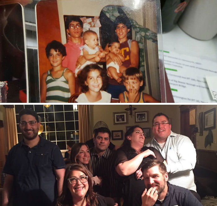 My family then and now.