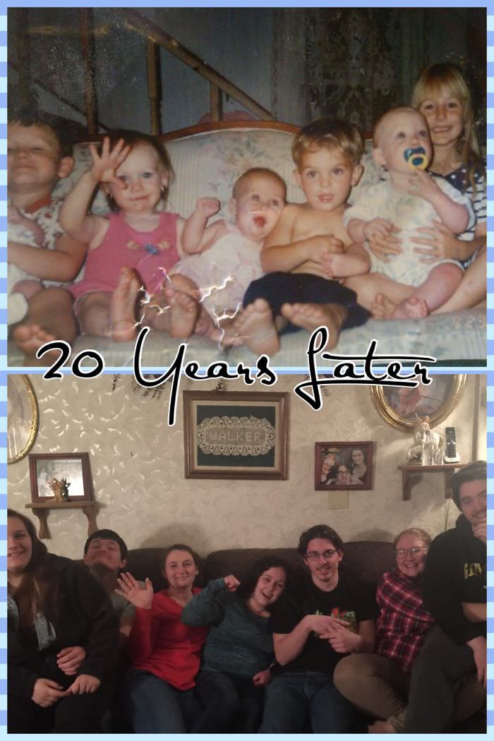 Cousins circa 1997 and 2017.