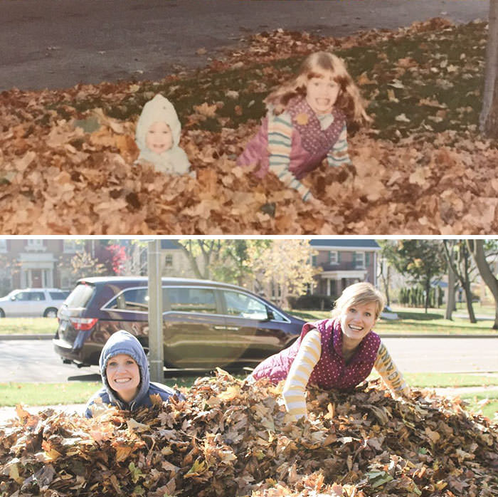 Old family photos: Fall leaves edition.
