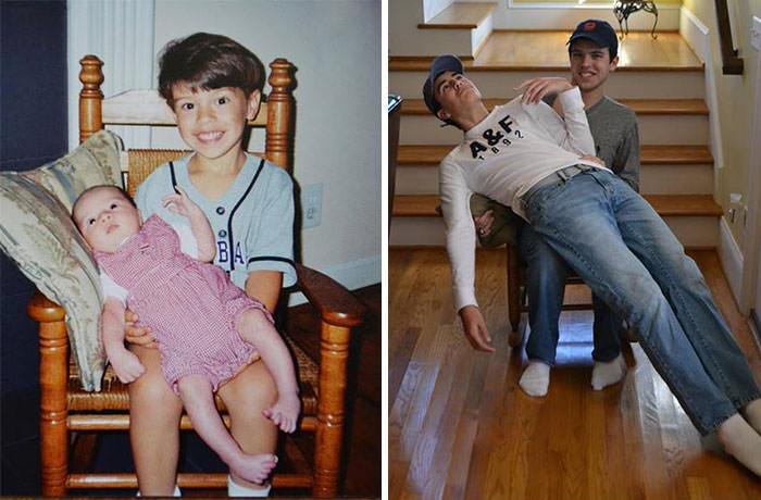 Me and my little brother 1999 and 2014 on my 18th birthday.