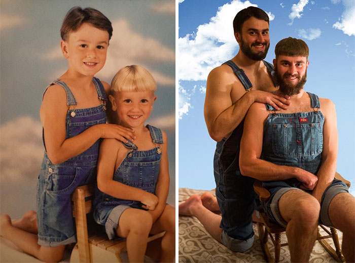 It's unexplainable how much effort and commitment went into this photo remake of me and my brother.
