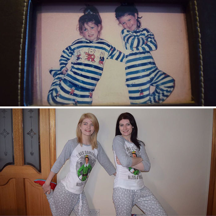 Sisters photo recreation.