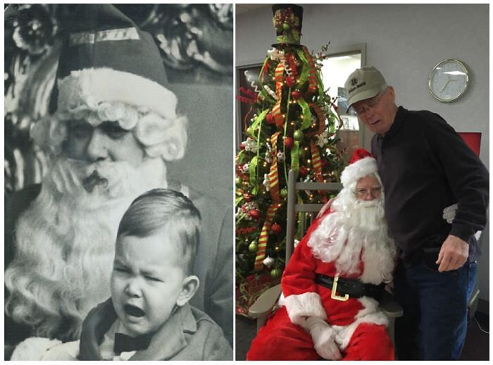 Pop wanted to recreate his childhood Santa photo.