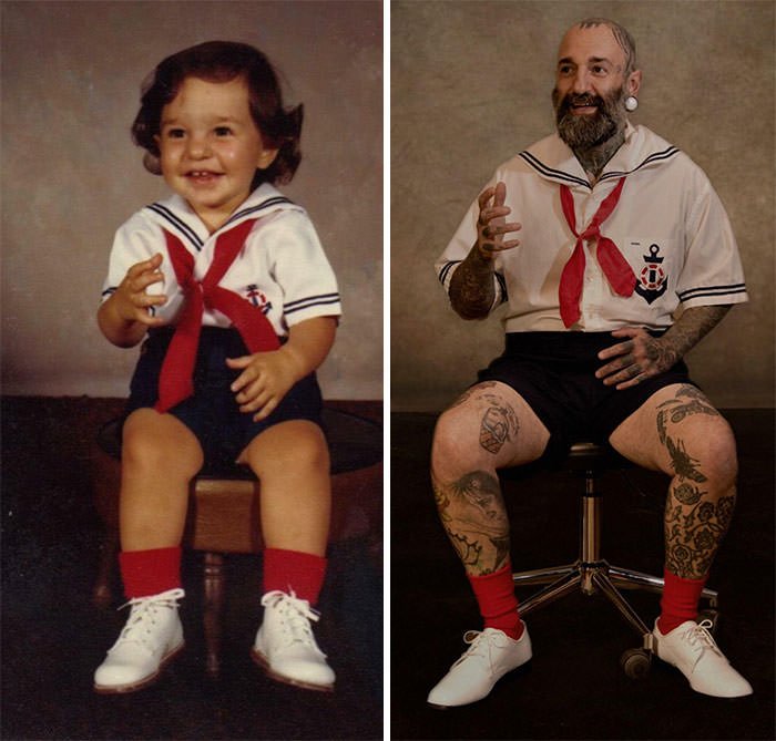 My mother made me the 2-year-old outfit and the 39-year-old outfit.