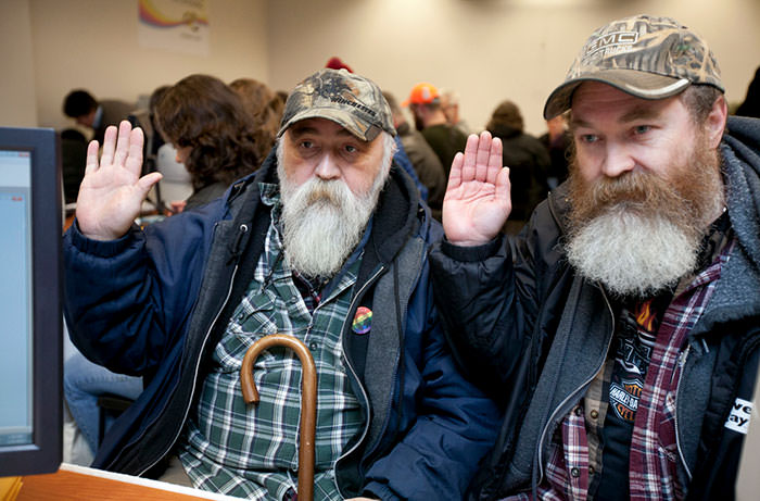 One of the first same-sex couples that got married in Washington State.
