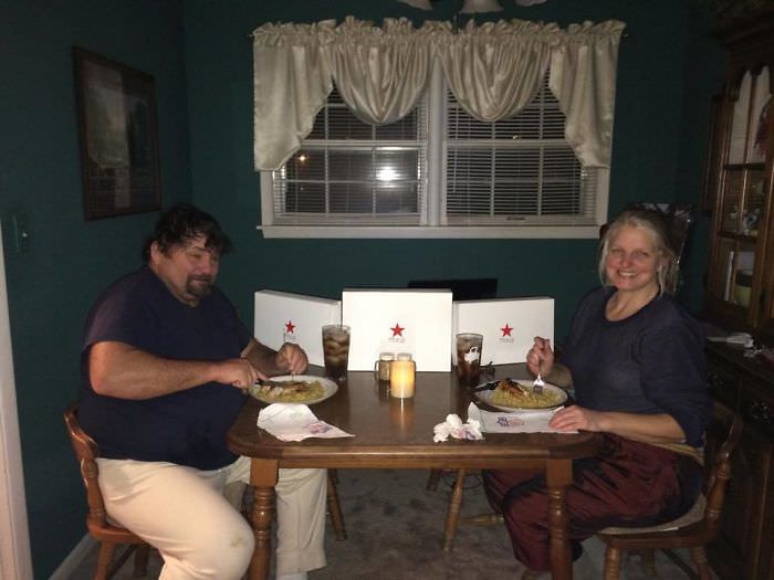 My parents own a farm, so they don't have time to go on very many dates. I made them dinner at home, complete with music, candlelight, and dessert! They ate, they danced, they cried.
