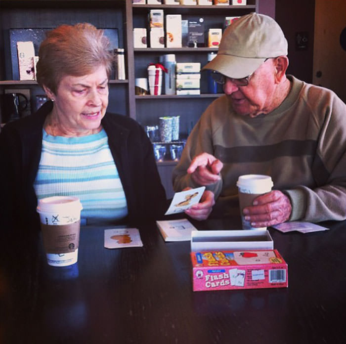 I was sitting next to this couple at Starbucks this morning. This man, John, was teaching Linda the alphabet. He told us that she lost her memory and was re-learning how to read. Patience, love, and understanding at its finest.