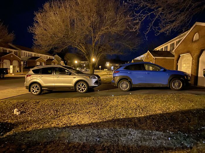 Neighbor parked me (Blue Kona) in again last night. I have probably a dozen texts asking them to move or ask for my space when this has happened in the past. No response. It feels like I shouldn't have to maneuver my car so much on my own driveway.