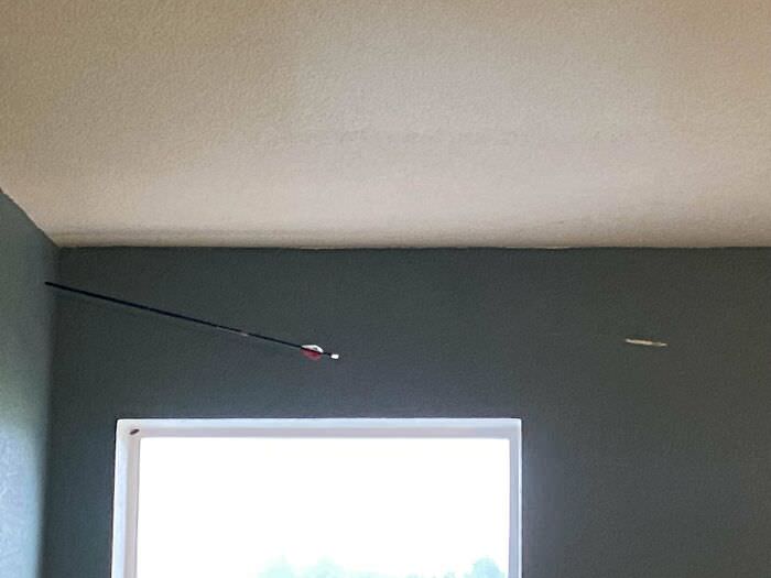 My neighbor shot an arrow into my house today.