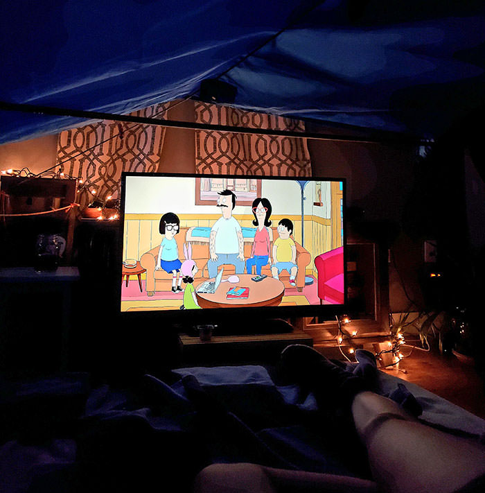 It's my birthday. My husband made me a blanket fort in the living room, bought me a season of Bob's Burgers and a bottle of wine. He's a great man.