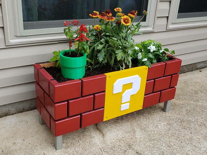 A while ago, I built a Mario-themed planter for my wife.