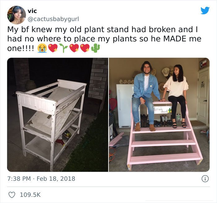 DIY project for his girlfriend.