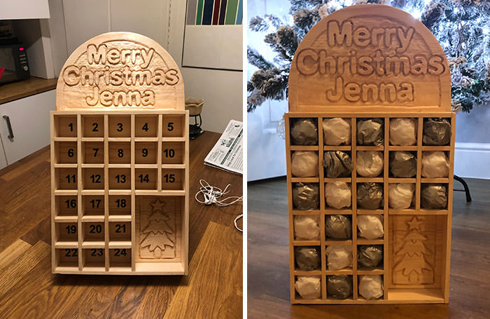 Advent calendar I made for my girlfriend last year, I definitely got some things wrong but enjoyed the chance to try some new skills.
