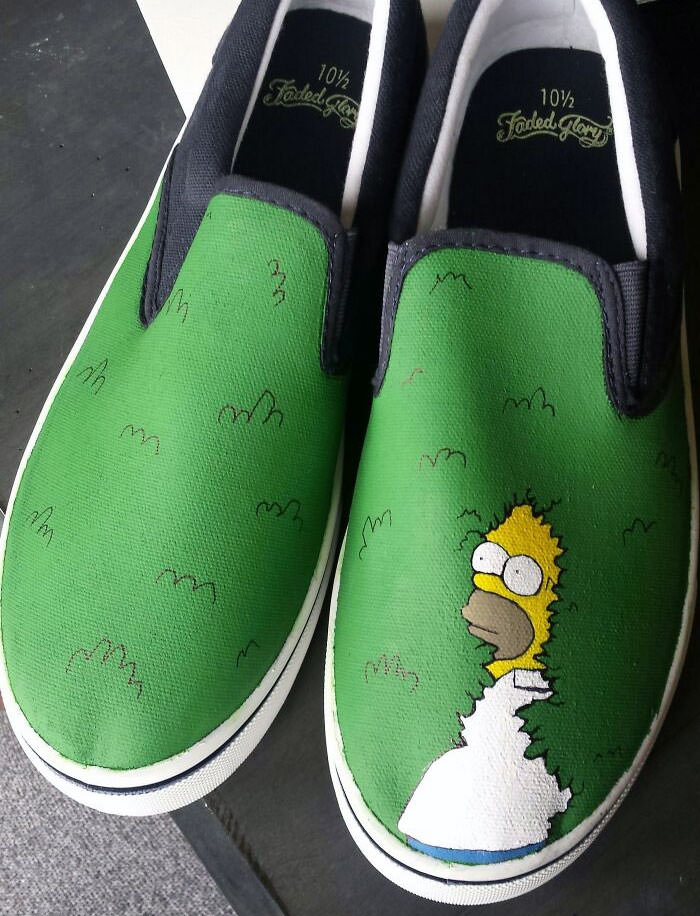 Simpsons shoes I painted for a Christmas gift.