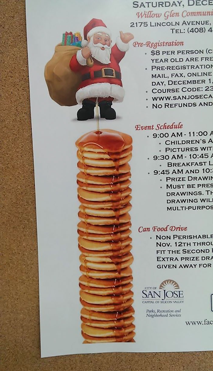 No thanks, Santa, I don't need any syrup on my pancakes.