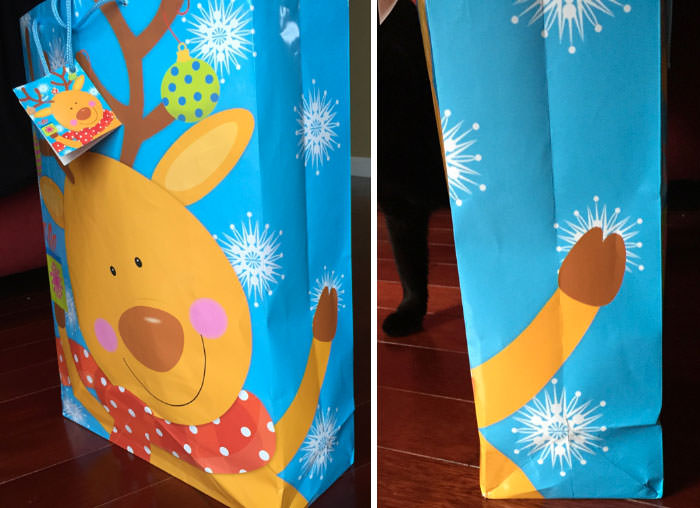 This Christmas bag... from the side.