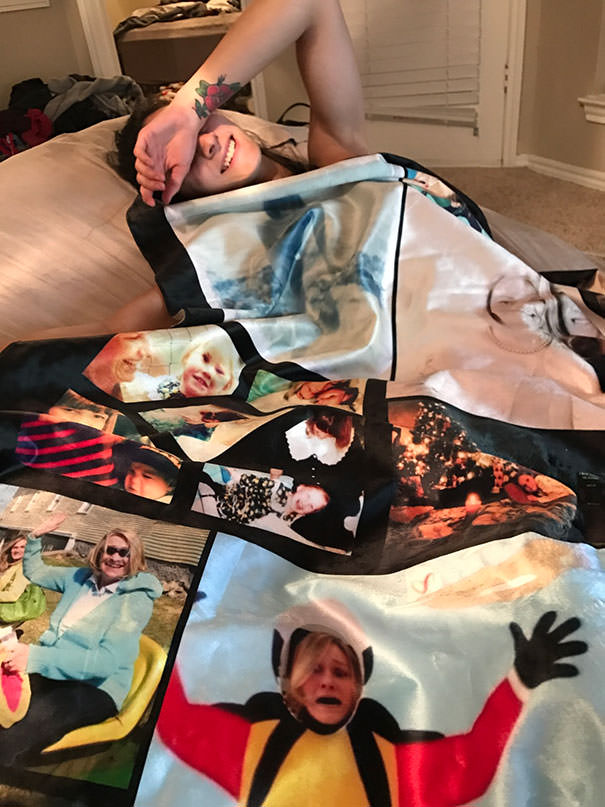 I ordered my girlfriend a collage blanket covered in photos of myself, and they sent another family's blanket. Gave it to her anyway.