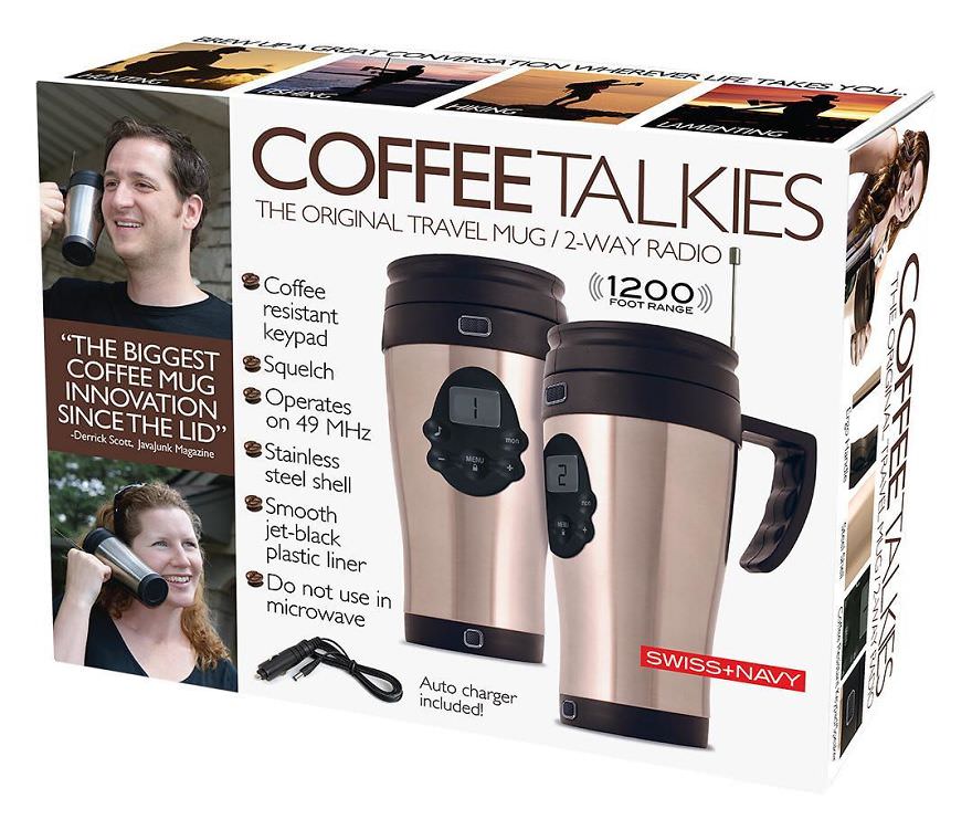 Talk with your friends using a travel mug