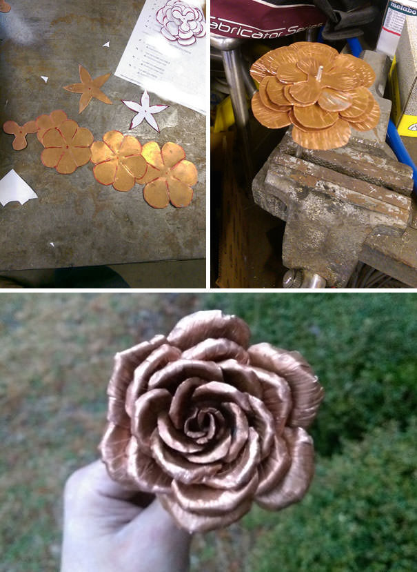 Copper rose I made for my girlfriend.