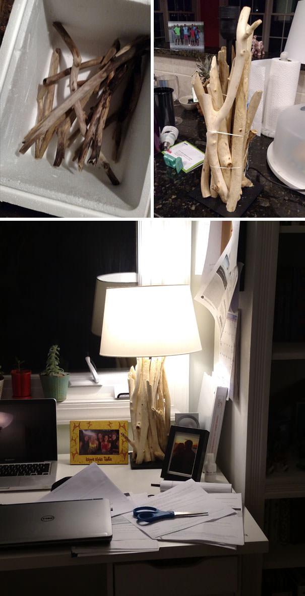 Driftwood lamp I made for my girlfriend's birthday.
