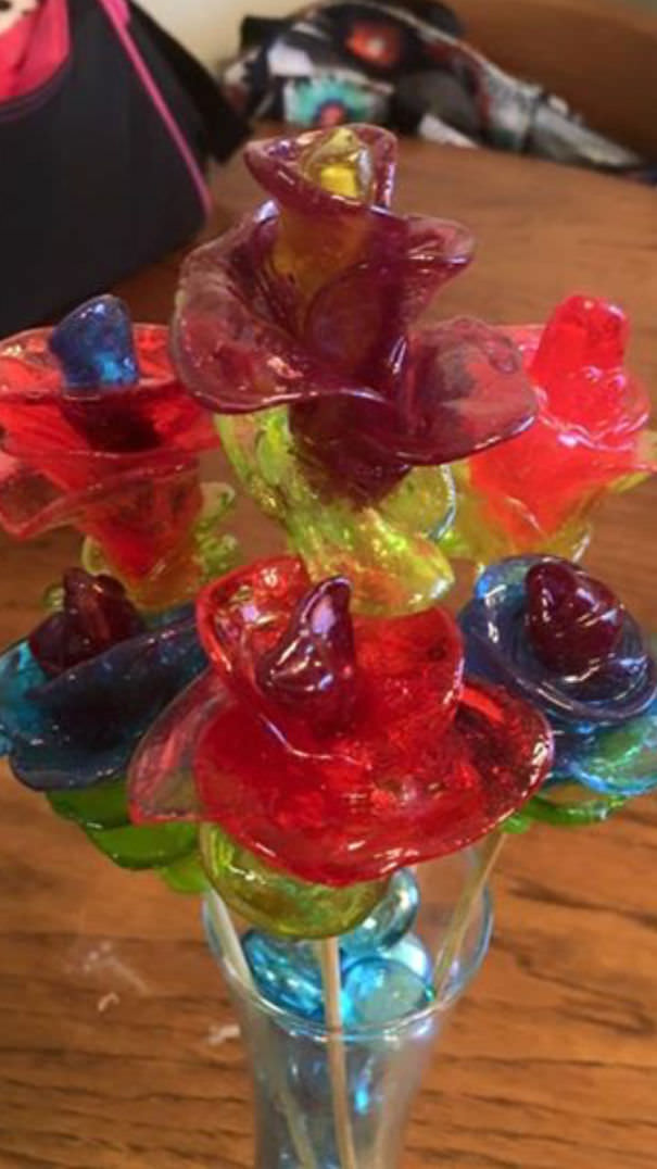 Candy flowers, made them for my wife.