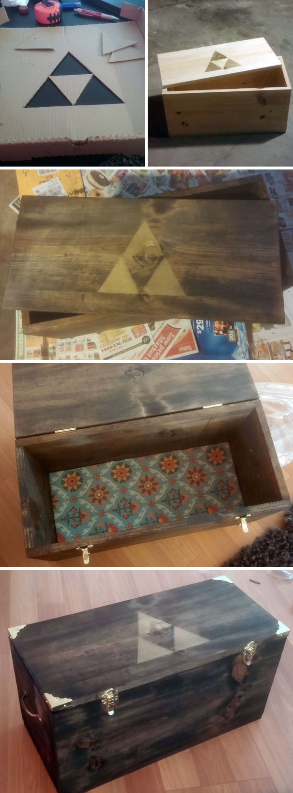Triforce chest I made for my girlfriend to hold her art supplies.
