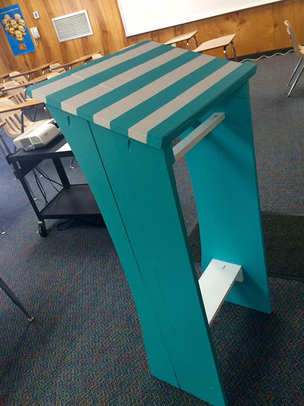 My girlfriend mentioned she wanted a better podium for her classroom, so I made her one.