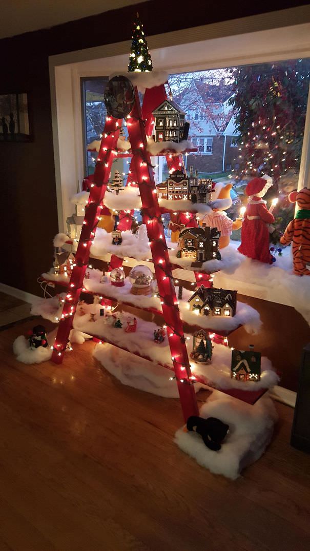 Christmas tree ladder I made for my wife.