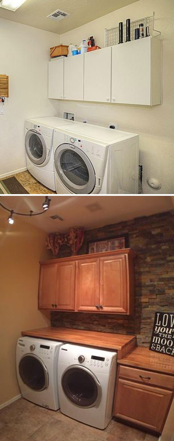 While my wife was out of town for a week, I remodeled our laundry room.
