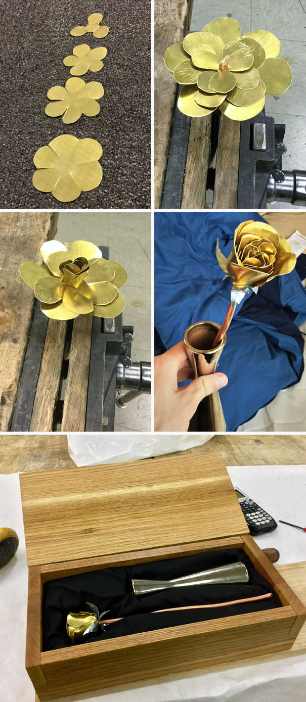 I made my girlfriend a "gold" rose.