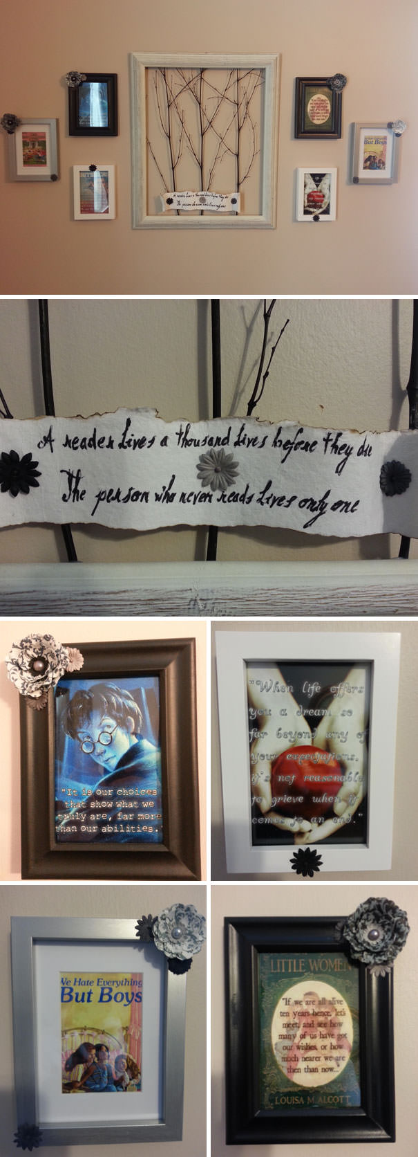I made this for my wife, all of her favorite childhood and young adult books with memorable quotes plus a nice George R.R. Martin quote to tie it all together. Think she'll like it?