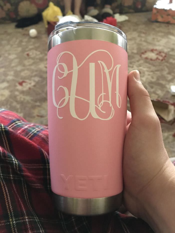My sweet innocent mother got my sister a thermos with her initials monogrammed on it for Christmas.