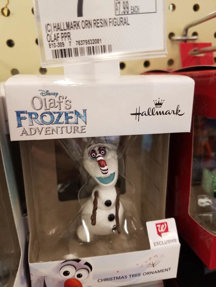 This nightmare of a Christmas ornament.