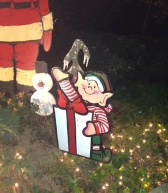 Poor design on my neighbor's Christmas decoration.