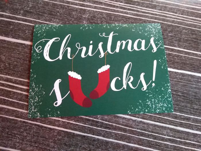 This "Christmas socks" postcard.